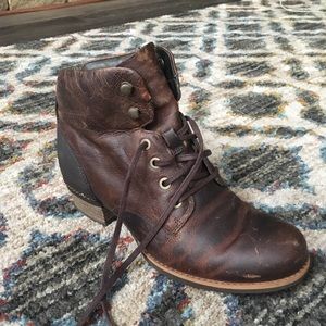 Brown Lace Up Booties